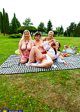 Old & young sex picnic with stepdaughter Suzie Sparklez and mature Joanne, Ameli and Angel Zuzee